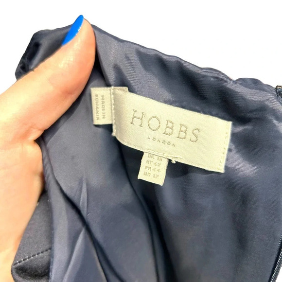 Hobbs London Fiona‎ Sheath Dress Blue Navy Floral Print Size US 12 - Picture 7 of 10